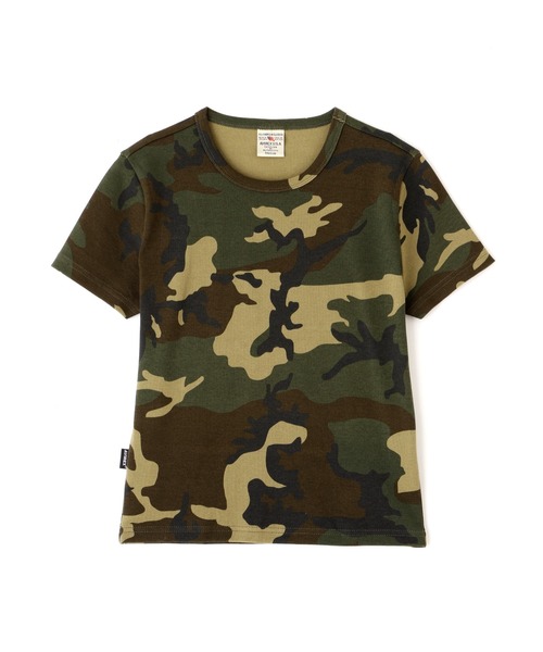 AVIREX（アヴィレックス）の「《WEB限定/DAILY/デイリー/WOMAN》 RIB CAMO S/S CREW NECK T-SHIRT（Tシャツ/カットソー・レディース・グレー系カモフラージュ/グリーン系カモフラージュ・M/S）」の11枚目の写真