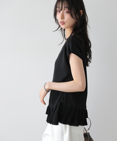 AMELY(エミリー)の「フリルヘム ニットベスト(ベスト・レディース・ホワイト/ブラック/イエロー/ピンク/ベージュ・フリー)」の11枚目の写真