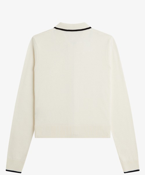 FRED PERRY(フレッドペリー)の「Zip-Through Knitted Shirt/ジップスルーニットシャツ(カーディガン/ボレロ・レディース・ベージュ/ネイビー・10)」の14枚目の写真