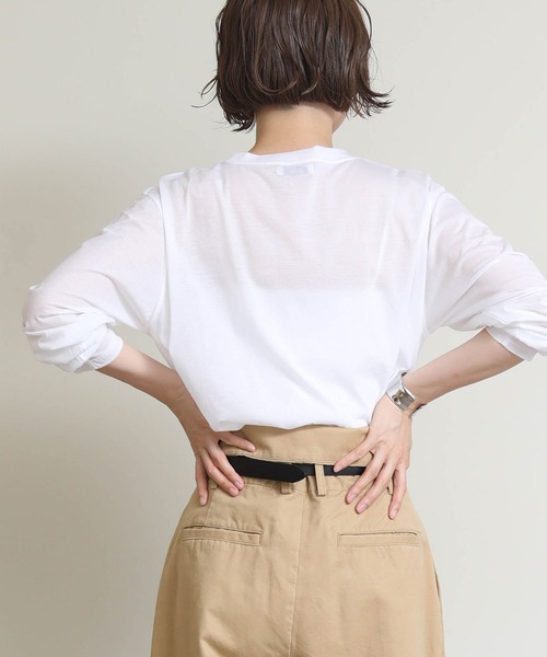 Re Fiina（フィーナ）の「シアーロゴロンＴ（Tシャツ/カットソー・レディース・オフホワイト/ピンク・FREE）」の4枚目の写真