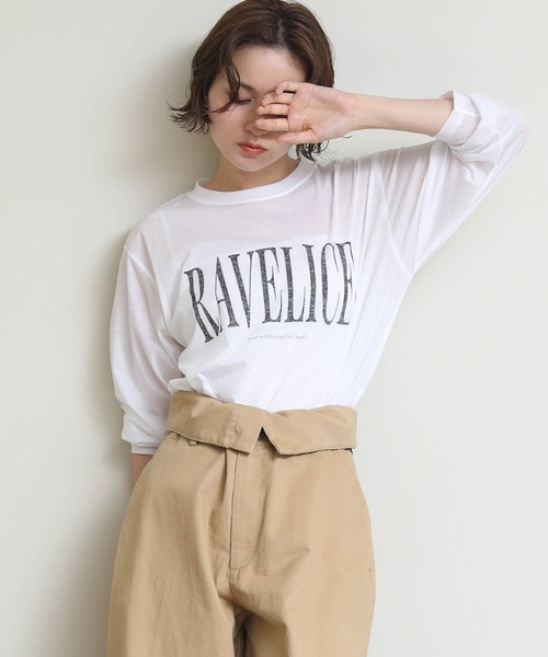 Re Fiina（フィーナ）の「シアーロゴロンＴ（Tシャツ/カットソー・レディース・オフホワイト/ピンク・FREE）」の3枚目の写真