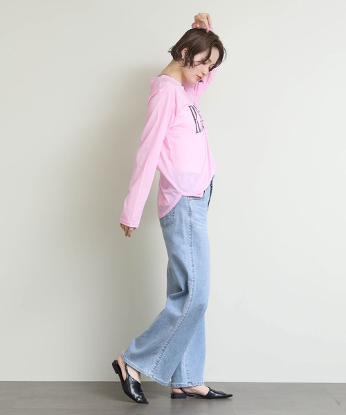 Re Fiina（フィーナ）の「シアーロゴロンＴ（Tシャツ/カットソー・レディース・オフホワイト/ピンク・FREE）」の22枚目の写真