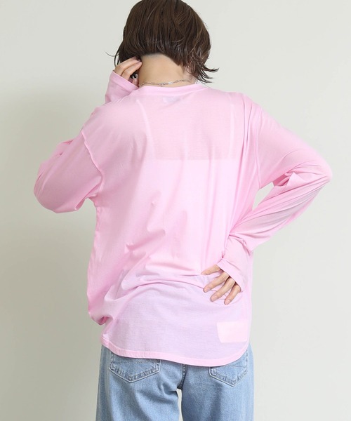 Re Fiina（フィーナ）の「シアーロゴロンＴ（Tシャツ/カットソー・レディース・オフホワイト/ピンク・FREE）」の19枚目の写真