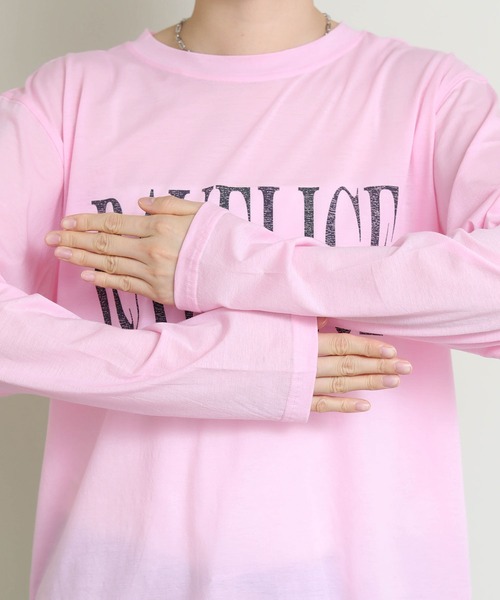Re Fiina（フィーナ）の「シアーロゴロンＴ（Tシャツ/カットソー・レディース・オフホワイト/ピンク・FREE）」の16枚目の写真
