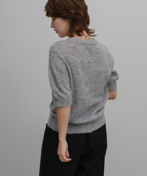 select MOCA(セレクトモカ)の「エアリーニットハーフスリーブトップス(ニット/セーター・レディース・ベージュ/グレー/ブラック/アイボリー・FREE)」の20枚目の写真