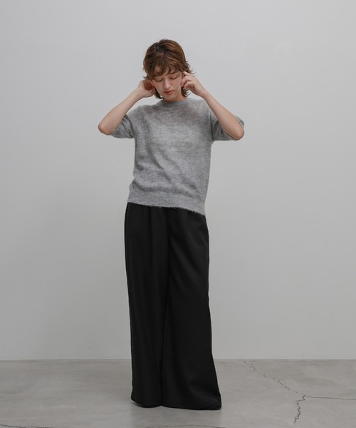 select MOCA(セレクトモカ)の「エアリーニットハーフスリーブトップス(ニット/セーター・レディース・ベージュ/グレー/ブラック/アイボリー・FREE)」の6枚目の写真