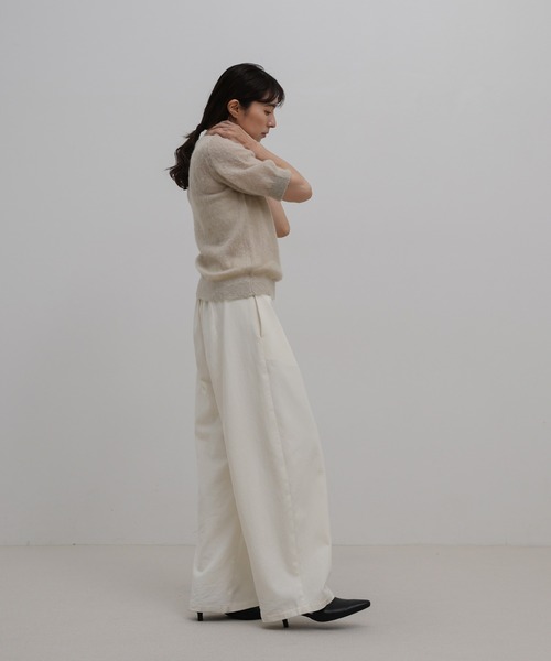 select MOCA(セレクトモカ)の「エアリーニットハーフスリーブトップス(ニット/セーター・レディース・ベージュ/グレー/ブラック/アイボリー・FREE)」の7枚目の写真