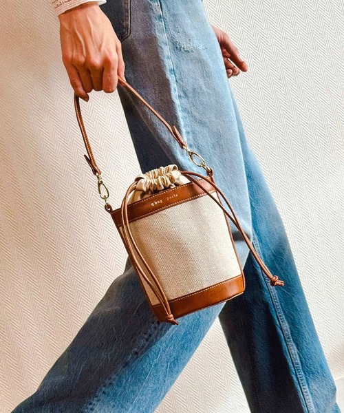 q bag paris(キューバッグパリ)の「miel ミエル バケツ ショルダーバッグ(ショルダーバッグ・レディース・ブラック/ベージュ/ネイビー/ブラウン/オリーブ・FREE)」の2枚目の写真