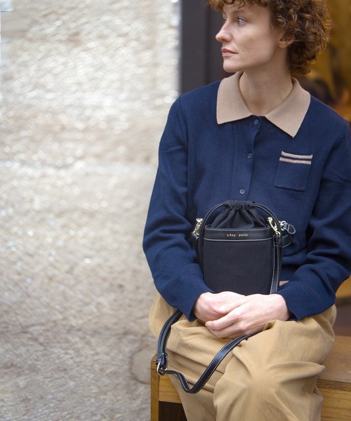 q bag paris(キューバッグパリ)の「miel ミエル バケツ ショルダーバッグ(ショルダーバッグ・レディース・ブラック/ベージュ/ネイビー/ブラウン/オリーブ・FREE)」の1枚目の写真