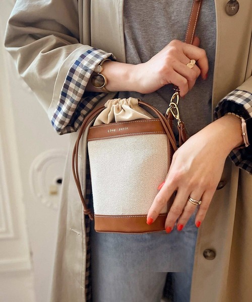 q bag paris(キューバッグパリ)の「miel ミエル バケツ ショルダーバッグ(ショルダーバッグ・レディース・ブラック/ベージュ/ネイビー/ブラウン/オリーブ・FREE)」の7枚目の写真