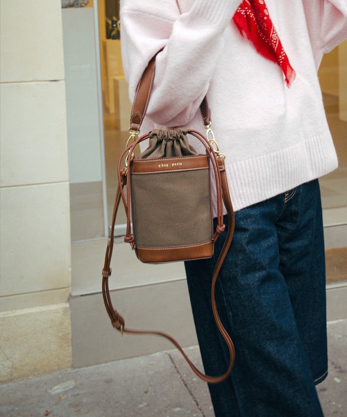 q bag paris(キューバッグパリ)の「miel ミエル バケツ ショルダーバッグ(ショルダーバッグ・レディース・ブラック/ベージュ/ネイビー/ブラウン/オリーブ・FREE)」の6枚目の写真