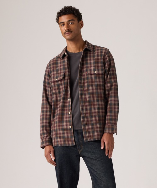 Levi's(リーバイス)の「Levi's/リーバイス ジャクソン ワーカー オーバーシャツ(シャツ/ブラウス・メンズ・レッド・XL/L/M/S)」の2枚目の写真