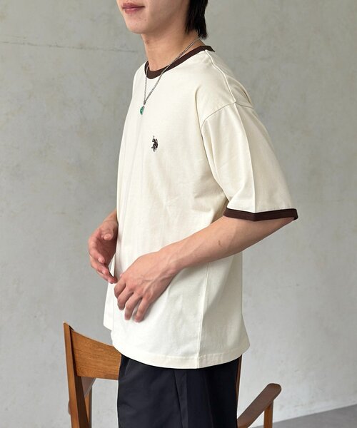 U.S. POLO ASSN.(ユーエスポロアッスン)の「配色リンガーT(Tシャツ/カットソー・メンズ・アイボリー/ホワイト/サックスブルー・MEDIUM/LARGE)」の16枚目の写真