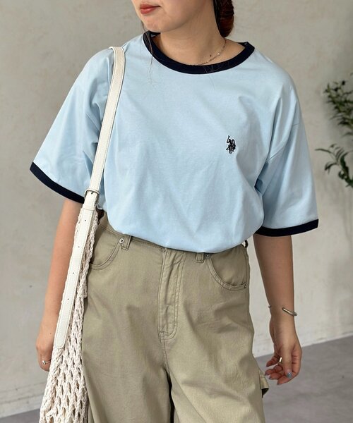 U.S. POLO ASSN.(ユーエスポロアッスン)の「配色リンガーT(Tシャツ/カットソー・メンズ・アイボリー/ホワイト/サックスブルー・MEDIUM/LARGE)」の20枚目の写真
