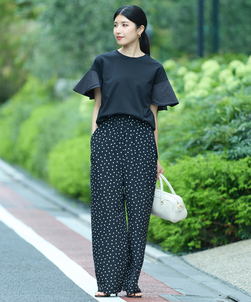 Tiara(ティアラ)の「ドットイージーパンツ(セットアップ可)(その他パンツ・レディース・ホワイト/ブラック・2/3)」の3枚目の写真