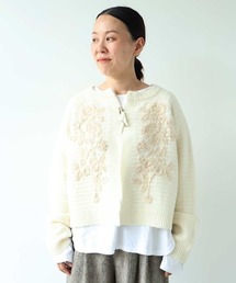 yuni（ユニ　）の「Wool Hand Embroidery cardigan（カーディガン/ボレロ・レディース）」