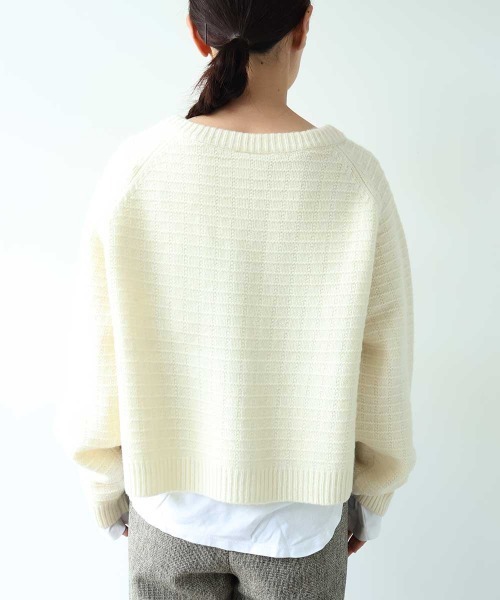 yuni（ユニ　）の「Wool Hand Embroidery cardigan（カーディガン/ボレロ・レディース・オフホワイト/チャコールグレー・FREE）」の18枚目の写真