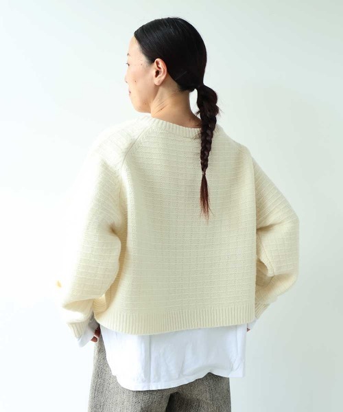 yuni（ユニ　）の「Wool Hand Embroidery cardigan（カーディガン/ボレロ・レディース・オフホワイト/チャコールグレー・FREE）」の15枚目の写真