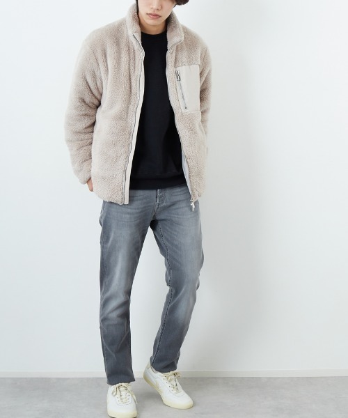 TATRAS（タトラス）の「【WEB先行予約】[TATRAS/タトラス] MONREALE ボアフリース スタンドカラーブルゾン（ブルゾン・レディース・ライトグレー/ブラック・2/4/3）」の8枚目の写真