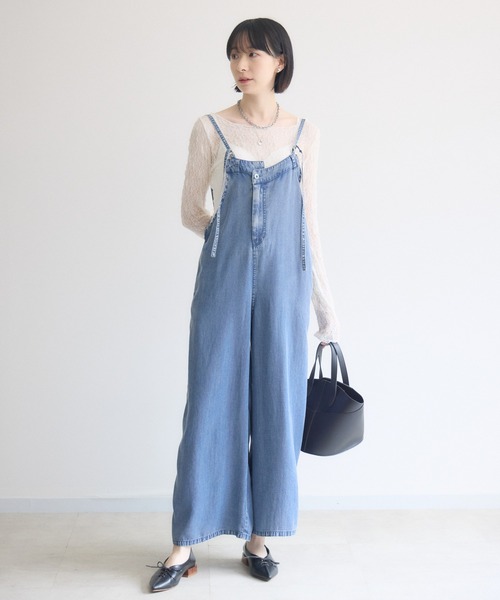 Paradise Picnic(パラダイスピクニック)の「33℃ テンセルデニムオールインワン(つなぎ/オールインワン・レディース・ブルー/ブラック・FREE)」の2枚目の写真