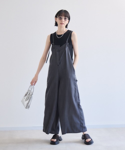 Paradise Picnic(パラダイスピクニック)の「33℃ テンセルデニムオールインワン(つなぎ/オールインワン・レディース・ブルー/ブラック・FREE)」の1枚目の写真