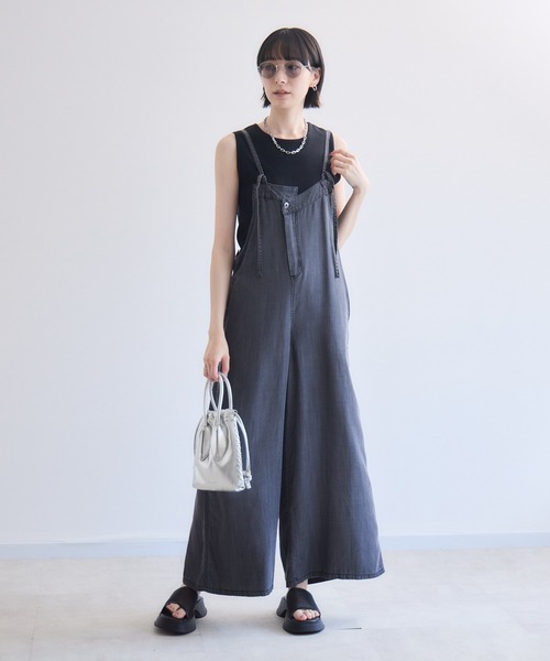 Paradise Picnic(パラダイスピクニック)の「33℃ テンセルデニムオールインワン(つなぎ/オールインワン・レディース・ブルー/ブラック・FREE)」の3枚目の写真