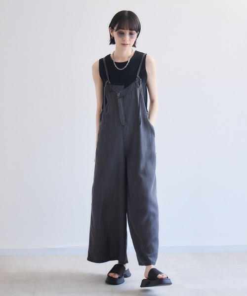 Paradise Picnic(パラダイスピクニック)の「33℃ テンセルデニムオールインワン(つなぎ/オールインワン・レディース・ブルー/ブラック・FREE)」の4枚目の写真