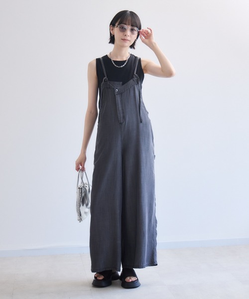 Paradise Picnic(パラダイスピクニック)の「33℃ テンセルデニムオールインワン(つなぎ/オールインワン・レディース・ブルー/ブラック・FREE)」の5枚目の写真