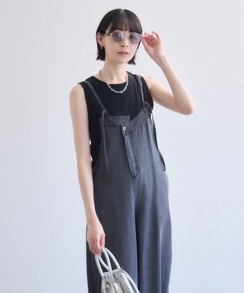 Paradise Picnic(パラダイスピクニック)の「33℃ テンセルデニムオールインワン(つなぎ/オールインワン・レディース・ブルー/ブラック・FREE)」の7枚目の写真