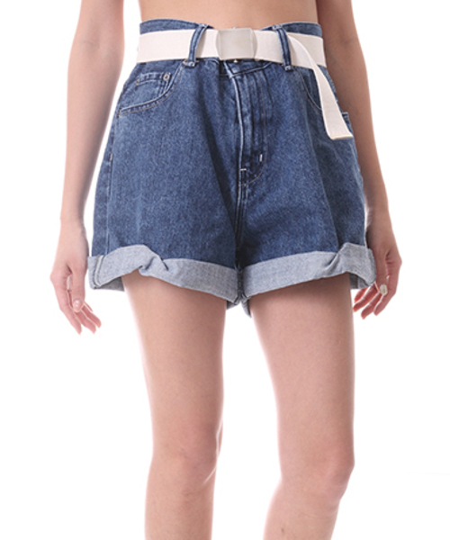 Regalect(リガレクト)の「Solid Bermuda(デニムパンツ・レディース・サックスブルー/ブルー・FREE)」の2枚目の写真