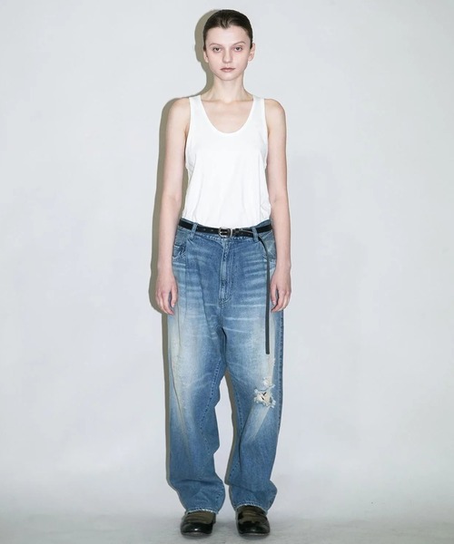 my beautiful landlet(マイビューティフルランドレット)の「【my beautiful landlet】12.5oz DENIM 5-POCKET PANTS - used(デニムパンツ・メンズ・インディゴブルー・0/1/2)」の4枚目の写真