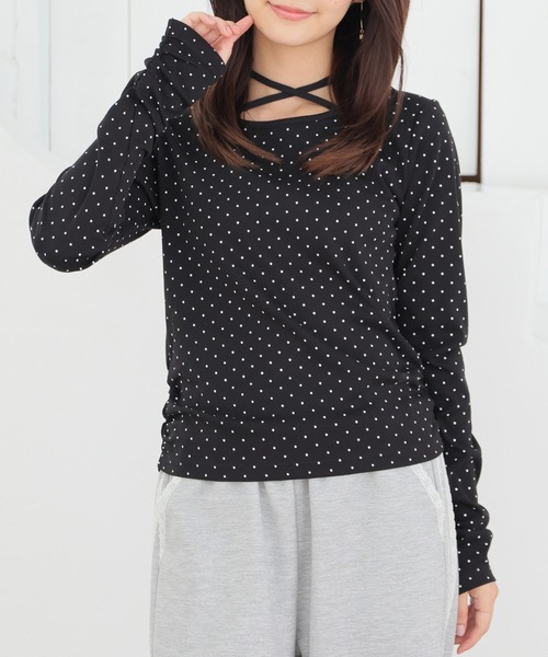 Honeys(ハニーズ)の「ホルター付トップス(Tシャツ/カットソー・レディース・ピンク系その他2/ホワイト系その他2/ブラック系その他2/グレー系その他2・L/S/M)」の2枚目の写真