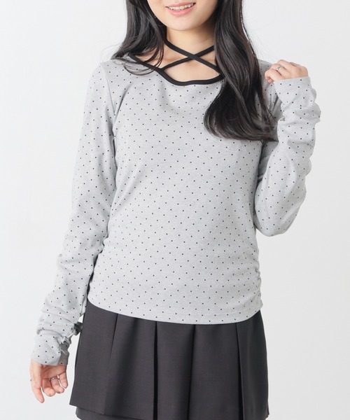 Honeys(ハニーズ)の「ホルター付トップス(Tシャツ/カットソー・レディース・ピンク系その他2/ホワイト系その他2/ブラック系その他2/グレー系その他2・L/S/M)」の3枚目の写真