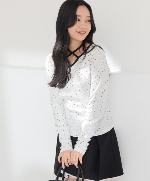 Honeys(ハニーズ)の「ホルター付トップス(Tシャツ/カットソー・レディース・ピンク系その他2/ホワイト系その他2/ブラック系その他2/グレー系その他2・L/S/M)」の7枚目の写真
