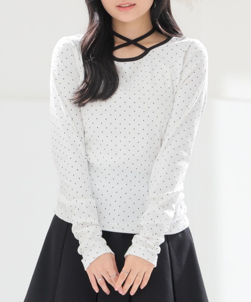 Honeys(ハニーズ)の「ホルター付トップス(Tシャツ/カットソー・レディース・ピンク系その他2/ホワイト系その他2/ブラック系その他2/グレー系その他2・L/S/M)」の8枚目の写真