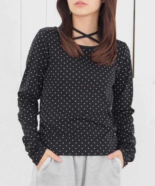 Honeys(ハニーズ)の「ホルター付トップス(Tシャツ/カットソー・レディース・ピンク系その他2/ホワイト系その他2/ブラック系その他2/グレー系その他2・L/S/M)」の10枚目の写真