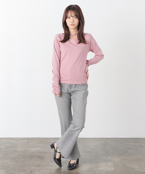 Honeys(ハニーズ)の「ホルター付トップス(Tシャツ/カットソー・レディース・ピンク系その他2/ホワイト系その他2/ブラック系その他2/グレー系その他2・L/S/M)」の11枚目の写真