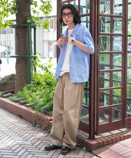 WEGO(ウィゴー)の「WEGO/マルチボタンストライプシャツ(シャツ/ブラウス・メンズ・ブラック/ブルー・MEDIUM/LARGE)」の7枚目の写真