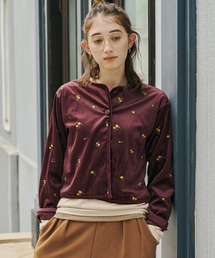 ベロア刺繍カーディガン