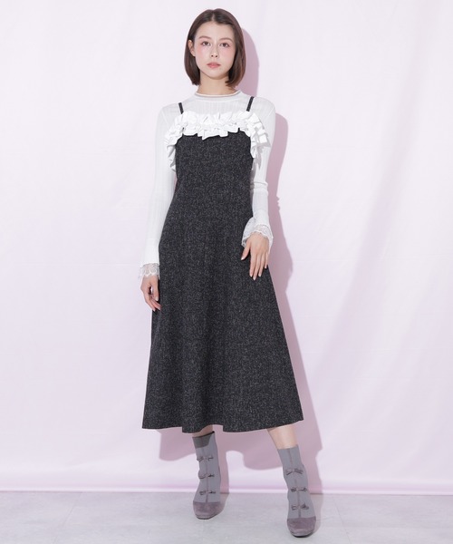 JILL by JILL STUART（ジルバイジルスチュアート）の「ホイップフリルジャンスカ（ジャンパースカート・レディース・ピンク/ブラック・SMALL/MEDIUM）」の12枚目の写真
