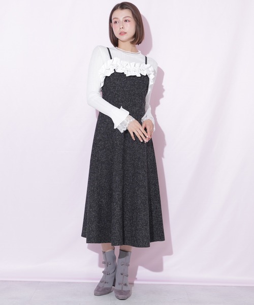 JILL by JILL STUART（ジルバイジルスチュアート）の「ホイップフリルジャンスカ（ジャンパースカート・レディース・ピンク/ブラック・SMALL/MEDIUM）」の10枚目の写真