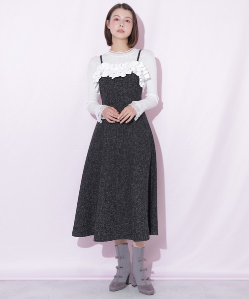 JILL by JILL STUART（ジルバイジルスチュアート）の「ホイップフリルジャンスカ（ジャンパースカート・レディース・ピンク/ブラック・SMALL/MEDIUM）」の9枚目の写真