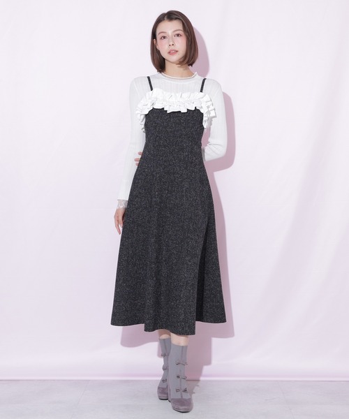 JILL by JILL STUART（ジルバイジルスチュアート）の「ホイップフリルジャンスカ（ジャンパースカート・レディース・ピンク/ブラック・SMALL/MEDIUM）」の11枚目の写真
