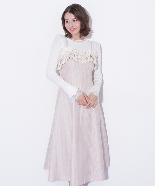 JILL by JILL STUART（ジルバイジルスチュアート）の「ホイップフリルジャンスカ（ジャンパースカート・レディース・ピンク/ブラック・SMALL/MEDIUM）」の16枚目の写真