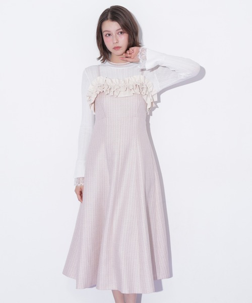 JILL by JILL STUART（ジルバイジルスチュアート）の「ホイップフリルジャンスカ（ジャンパースカート・レディース・ピンク/ブラック・SMALL/MEDIUM）」の15枚目の写真