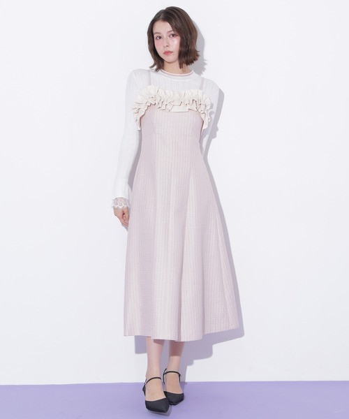 JILL by JILL STUART（ジルバイジルスチュアート）の「ホイップフリルジャンスカ（ジャンパースカート・レディース・ピンク/ブラック・SMALL/MEDIUM）」の18枚目の写真