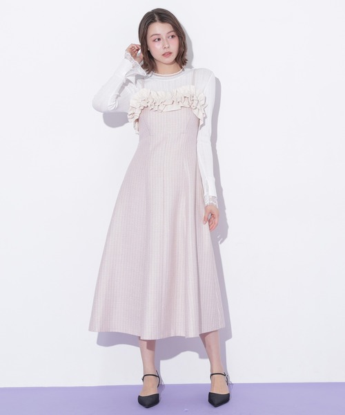 JILL by JILL STUART（ジルバイジルスチュアート）の「ホイップフリルジャンスカ（ジャンパースカート・レディース・ピンク/ブラック・SMALL/MEDIUM）」の19枚目の写真