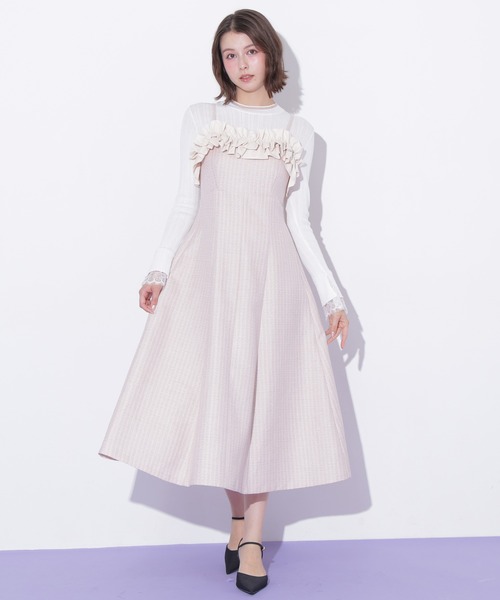 JILL by JILL STUART（ジルバイジルスチュアート）の「ホイップフリルジャンスカ（ジャンパースカート・レディース・ピンク/ブラック・SMALL/MEDIUM）」の17枚目の写真