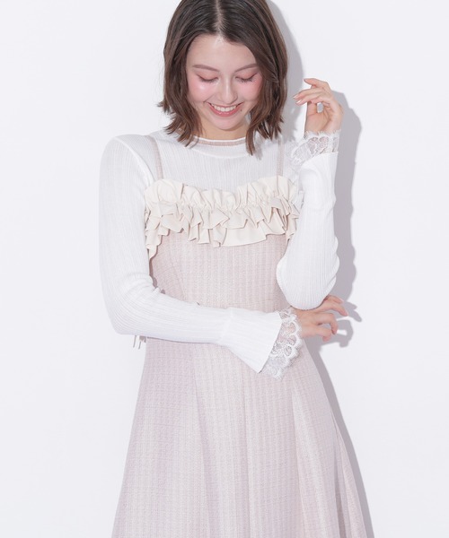 JILL by JILL STUART（ジルバイジルスチュアート）の「ホイップフリルジャンスカ（ジャンパースカート・レディース・ピンク/ブラック・SMALL/MEDIUM）」の21枚目の写真