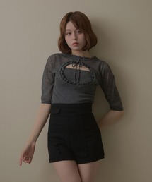 *M DOLLY original* Cutout felicie sheer tops / カットアウトフェリシーシアートップス